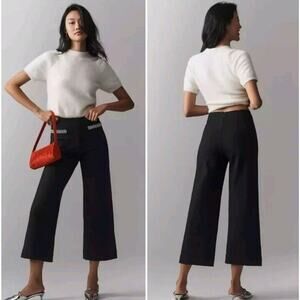 The Colette Cropped Wide-Leg Pants by Maeve: Rhinestone Pocket Edition 29